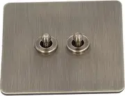 2 Way Toggle Switch Antique Bronze Texture Stainless Steel Panel Toggle Switch for Living Room Bedroom Office Hotel Apartment