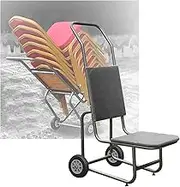 Stacking Chair Dolly, 8in Large Wheels,Push Style Chairs Holder for Banquets Birthdays Hotels Meeting Clubs Snack Stands(Color 1)