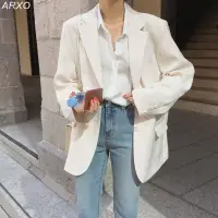 在飛比找蝦皮商城精選優惠-ARXO 西裝外套女 白色小西裝外套女韓版英倫風2021春秋