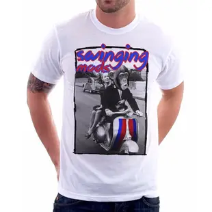 棉質 T 恤 Swinging Mods The Who 輕便摩托車 Lambretta 滑板車白色 Fn9271 O