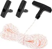 Windance 3Pcs Starter Handle 10-Meter 3.0mm Recoil Starter Rope Pull Cord for Lawn Mower Chainsaw Trimmer Edger Brush Cutter Engine Parts