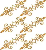jojofuny 6pcs Long Leaves Flower Applique Patch Iron Embroidery for Stage Costumes Retro Floral Embellishments Adhesive Design for and Traditional Attire