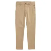 NEW Nordstrom Boys Flat Front Chino Khakis Pants Trousers Tan Adjustable Waist 7