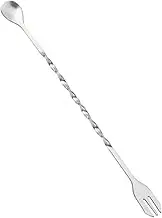 OKUMEYR Essential Cocktail Accessories Stainless Steel Stirrers Spoon Fork Swizzle Stick for Bartenders Tall Glasses
