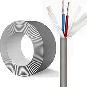 320FT 2-Core TRVV Flexible Drag Chain Cable (0.2/0.3/0.5/0.75mm²/1mm²) - Pure Oxygen-Free Copper PVC Shielded Bend-Resistant for CNC Engraving Machines & Industrial Automation(640ft,2C-0.3mm²)