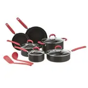 Amazon Basics Hard Anodized Non-Stick 12-Piece Cookware Set, Red - Pots, Pans an