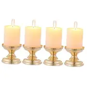 4 Pcs Gold Metal Pillar Candle Holders, Wedding Centerpieces Candlestick