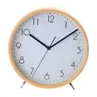 Wooden Analog Desktops Clock with Quiet Movement Decorative Tabletop Wall Clock