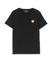 Versace Kids Medusa Head-Patch Crewneck T-Shirt 14Y,12Y black