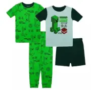 Minecraft Creeper Survival Mode Hostile Mob Boy's 4-Piece Pajama Set