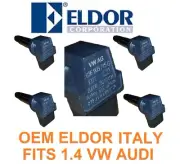4× OEM ELDOR ITALY Ignition Coil 036905715H for VW Jetta Golf Audi A3 1.4TSI