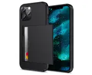 ZUSLAB iPhone 12 Pro / iPhone 12 Case Slide Armor Wallet Credit Card Holder Protective Cover for Apple (2020) - Black