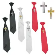 Baby Toddler Boys Black White Red tie Christening Baptism Embroidered Cross