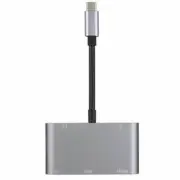 Aluminum Alloy 5 in 1 USB-C PD Type-C Adapter Converter Hub HDMI/4K, VGA/1080P B