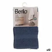 Bath Towel 30 x 0.5 x 50 Cm Blue 12 Units