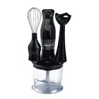 BRENTWOOD(R) 2-Speed Hand Blender and Food Processor with Balloon Whisk, Black