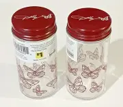 Dolly Parton Dollar General Butterflies Red Spice Jars, Set of 2, NEW
