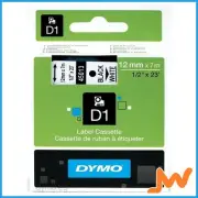 DYMO D1 Standard 12mm Label-Making Tape - Black on White