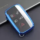 Blue TPU Car Remote Smart Key Cases Cover For Land Rover Discovery Sport Jaguar