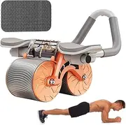 Ab Roller Automatic Abdominal Wheel, Ab Roller Wheel with Elbow Support, with Timer, Home Gym Ab Workout Equipment for Abdominal&Core Strength Training, Orange