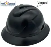 MSA Full Brim C1 Vented Hard hat with 4 pt Ratchet Suspension - Black
