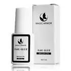 MAGIC ARMOR Super Strong Nail Glue for Press On Nails, Brush on Nail Glue Profes