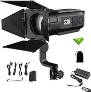 Godox S30 Focusing LED Video Light with Barn Door, CRI96+ TLCI96+ LED Light for Professional Photography, Filmmaking, Video Production, Still Life Shooting, Wedding Shooting, etc