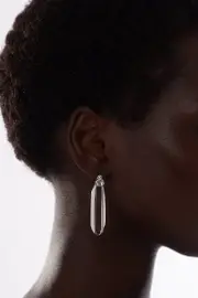 Hand Set European Crystal Ellipse Drop Earrings