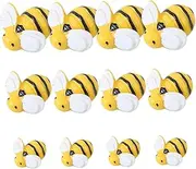 [CIMAXIC] 50pcs Resin Charm Beeswax Bee Decorations Faux Flowers Embellishments Charms Tiny Bees Wool Felt Bee Face Bee Party Decorations Stickers Mini Pepper Shaker