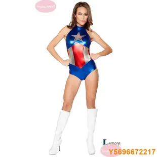 布袋小子萬聖節 女生服裝 派對女超人 美國隊長 神奇女俠裝 演出服裝舞臺表演 cosplay 服裝 變裝派對