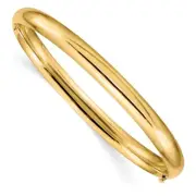 14K Yellow Gold 4/16 High Hinged Bangle Bracelet 7" 6.61 gm Gift for Mother