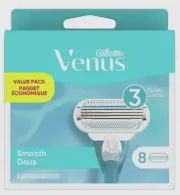 Gillette Venus Smooth Women's Razor 3 Blades Refills - 8 Cartridges