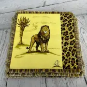 New South Africa Cloth Dinner Napkins Set 10 Leopard Lion Antelope Rhino Elephan