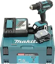 [Makita] DDF482RFJ Cordless Drill 18 V / 3.0 Ah, 2 Batteries + Charger in MAKPAC Black, Blue