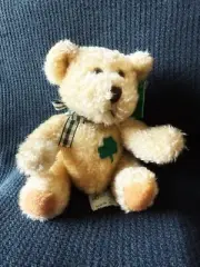 Russ "Murphy" Off-White Plush Teddy Bear Irish Shamrock Plaid Bow