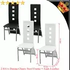 Set of 2/4/6 Dining Chairs Dinner Seating Faux Leather Steel Frame Black/White
