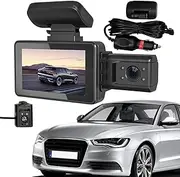 Dashboard Camera for Car,3 Inch Car Front and Rear Dashboard Cam 2 Channel - Vehicle Loop Recording for Driving Safety 24H Parking Mode Wide Angle for Men, Women