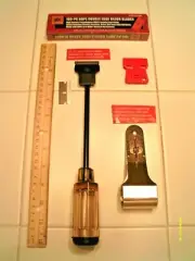 Decal Razor Scrapers, Straight, Folding, 100 Pcs Plastic Blades, Sap, Pinstripe