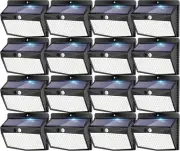 [ 16 Packs] Solar Motion Sensor Lights Outdoor, Fence 16 Pack, Black