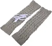 Gogogmee 1 Pair Electric Heating Socks Knee Warm Sock Women Foot Warmers Winter Warmer Supplies Riding Knee Warmers Cycling Leg Warmer Running Knee Warmers USB Heated Leg Warmer Grey Yarn