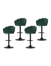 [Artiss] Gas Lift Bar Stools x4 in Velvet Green