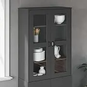 VIKEN Anthracite Grey Engineered Wood Top for Highboard, Versatile Storage Cabinet, Durable Design for Living Room