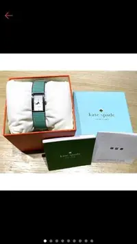 在飛比找Yahoo!奇摩拍賣優惠-Kate Spade 蒂芬尼藍綠色手環式手錶
