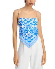 Alice and Olivia Yuri Printed Spaghetti Strap Top