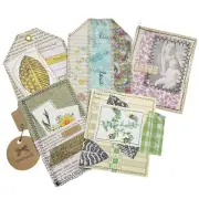 5 Handmade Bookmark Junk Journal Tags Sewn Vintage Style Scrapbook u