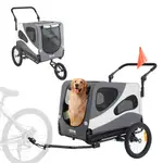 VEVOR Dog Bike Trailer, Supports up to 45 kg, 2-in-1 Pet Stroller Cart Bicycle Carrier, Easy Folding Cart Frame with Quick Release Wheels, Universal B