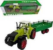 Tractor with Trailer Toy Agricultural Tractor with Cistern Trolley Plough Large Tractor Toy Tractor with Door Trolley Animals Tractor Clutch Tractor Farm Toy (Carro)