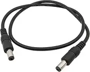 1Pcs DC Power Plug Cable Wire 5.5 x 2.1mm Male to 5.5 x 2.1mm Male Connector Extension Cord Black TV Adapter(0.3M)