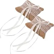 PLAFOPE Wedding Ring Box Set Lace Ring Pillow for Wedding Engagement Fancy Occasion