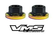6 VMS RACING STRUT TOWER DRESS UP NEOCHROME WASHERS & BLACK NUTS FOR SUBARU (for: Subaru)